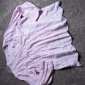 American Sweetheart size XXL (?) pink and white embroidered eyelet trim